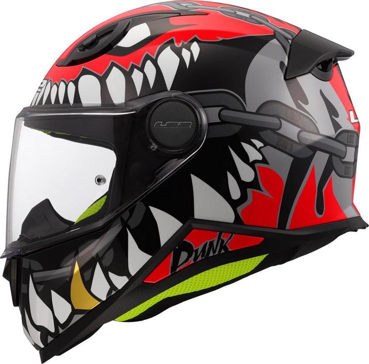 LS2FF812KidPunkGrijsRoodKinderIntegraalhelm, Motoren, Kleding | Motorhelmen, Nieuw met kaartje, Overige merken, Integraalhelm