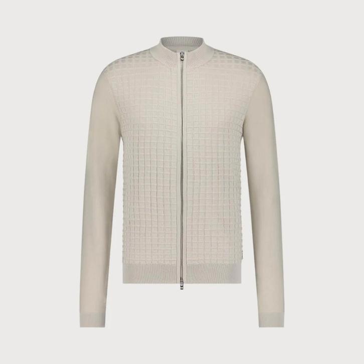 -40% Blue Industry  Blue Industry Structuur gebreid rits ves, Kleding | Heren, Truien en Vesten, Nieuw, Verzenden