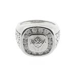 Zilveren heren ring | Vrijmetselaar symbool (zilveren ring), Gebruikt, Overige kleuren, 19 tot 20, Heer