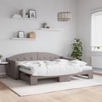 vidaXL Slaapbank met onderschuifbed en matrassen 90x200 cm, Huis en Inrichting, Slaapkamer | Bedden, 90 cm, Eenpersoons, Verzenden
