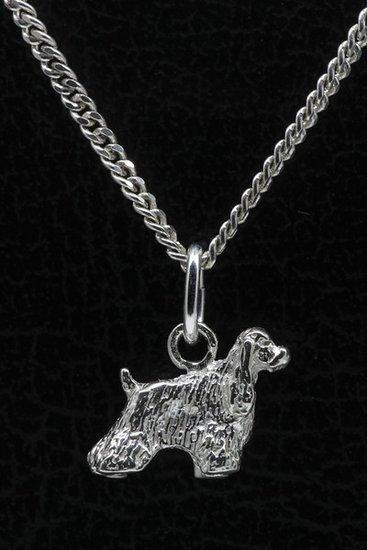 Zilveren Amerikaanse cocker spaniel ketting hanger - klein, Sieraden, Tassen en Uiterlijk, Kettinghangers, Verzenden