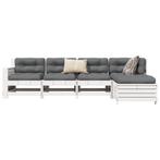 vidaXL 5-delige Loungeset massief grenenhout wit, Tuin en Terras, Verzenden, Nieuw, Loungeset