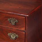 Kleine  Haagse commode in mahonie  3-zijdig gebogen met 4 la, Antiek en Kunst, Antiek | Meubels | Kasten, Ophalen of Verzenden