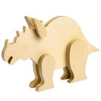 Triceratops Dinosaurus - Hout 3D Staand - Hobby & DIY - Duur, Hobby en Vrije tijd, Knutselen, Nieuw, Ophalen of Verzenden