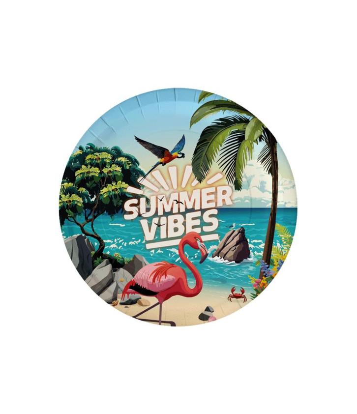 Borden Summer vibes Hawaii (8st), Hobby en Vrije tijd, Feestartikelen, Nieuw, Ophalen of Verzenden