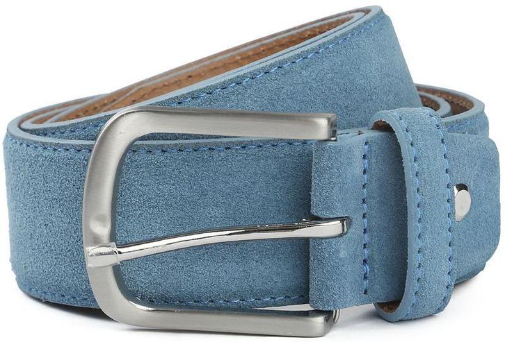 Suitable Riem Suède Leer Blauw maat 95 Heren, Kleding | Heren, Riemen en Ceinturen, Nieuw, Echt leder, Verzenden