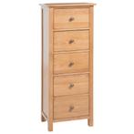 vidaXL Ladekast hoog 45x32x110 cm massief eikenhout, Kinderen en Baby's, Kinderkamer | Commodes en Kasten, Verzenden, Nieuw