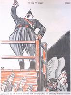 Fascist spreekt mensen toe op spotprent (lijst optie), Antiek en Kunst, Verzenden