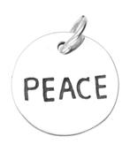 Zilveren Peace kettinghanger, Nieuw, Verzenden