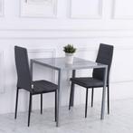 Eettafel - TrendyLiving - Vierkant - Glazen blad - Grijs, Huis en Inrichting, Tafels | Eettafels, Ophalen of Verzenden, Nieuw