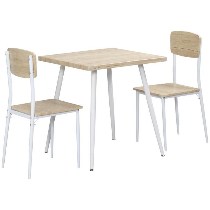 Eetset -- Natuurlijke houtkleur – Wit, Huis en Inrichting, Complete eetkamers, Nieuw, Ophalen of Verzenden