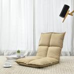 Vloerstoel loungekussen verstelbaar 110x55x11 cm zandkleurig, Huis en Inrichting, Fauteuils, Nieuw, Verzenden