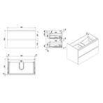 Wiesbaden Vision onderkast+2 laden 80x46 wit, Ophalen of Verzenden, Nieuw