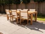 Tuinset Ancona 240 + 6 stapelbare tuinstoelen Batyline, Stoel, 6 zitplaatsen, Teakhout, Nieuw