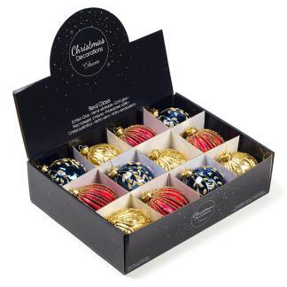 Kerstballen set | Decoris | Ø 10 cm | 12 stuks (3-kleurig), Diversen, Kerst, Nieuw, Verzenden