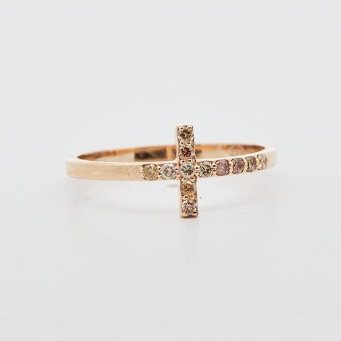 Zonder Minimumprijs - Ring 14 kt. - 0.16ct. tw. Diamant, Sieraden, Tassen en Uiterlijk, Ringen
