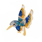 Fako Bijoux® - Broche - Vogel - 42x41mm - Blauw, Sieraden, Tassen en Uiterlijk, Broches, Verzenden, Nieuw