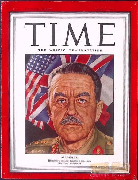 Cover Time Magazine1944 met Harold Alexander (lijst optie), Verzamelen, Militaria | Tweede Wereldoorlog, Foto of Poster, Verzenden