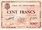 Saint-omer, 100 Francs, June 1940, Serie B, Number 843