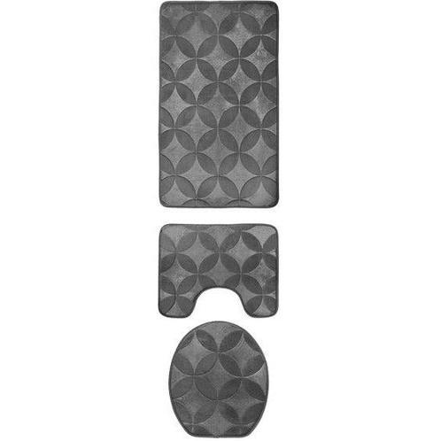 Antislip Badkamermatten Set 3-Delig – Grijze Polyester, Huis en Inrichting, Badkamer | Badtextiel en Accessoires, Ophalen of Verzenden
