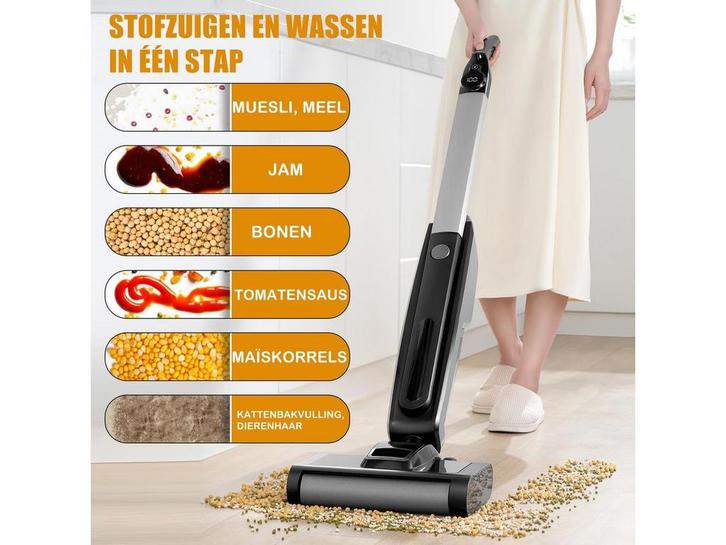 Draadloze Stofzuiger - 2-in-1 Draadloze Nat en Droog, Witgoed en Apparatuur, Stofzuigers, Zo goed als nieuw, Verzenden
