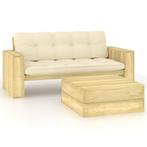vidaXL 2-delige Loungeset met kussens geïmpregneerd, Verzenden, Nieuw, Loungeset