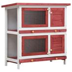 Rood Konijnenhok : Topdeal! 4 Deuren | Retourdeal | 55%!, Nieuw, Ophalen of Verzenden, 90 cm of meer, Konijn