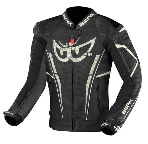 Berik Street Pro Evo Zwart Wit Leren Motorjas, Motoren, Kleding | Motorkleding, Heren, Nieuw met kaartje, Jas | leer, Verzenden