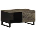 vidaXL Salontafel 80x50x40 cm massief mangohout zwart, Huis en Inrichting, Tafels | Salontafels, Verzenden, Nieuw, Overige houtsoorten