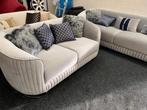 Nieuw exemplaar ! 3+2 Zits Grijs Velvet Stof Lounge Bankstel, Huis en Inrichting, Ophalen, Nieuw, Stof, Chesterfield