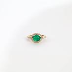 Zegelring - 14 karaat Geel goud - 2.61ct. tw. Smaragd -