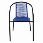 Tuinstoel staal met gevlochten zitting – 72 cm – blauw, Tuin en Terras, Tuinstoelen, Ophalen of Verzenden, Nieuw