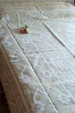 Grote spectaculaire linnen quilt gemaakt op een weefgetouw