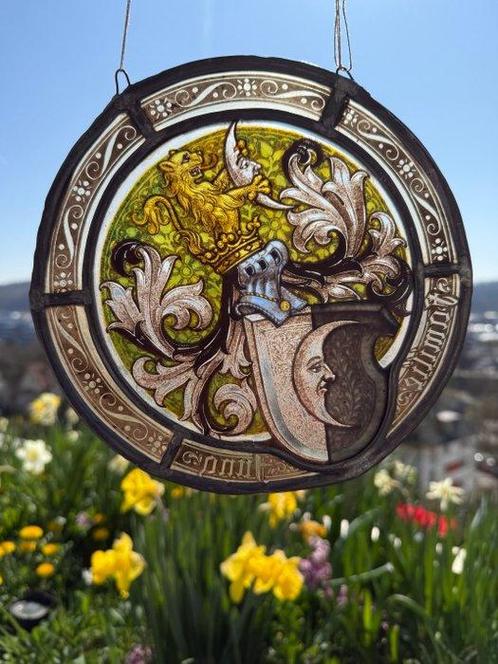 Glas-in-loodraam - 1850-1900 - Familie Jung, Antiek en Kunst, Antiek | Glas en Kristal