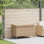 vidaXL Tuinbox met wielen 110x55x73 cm poly rattan gemengd, Verzenden, Nieuw