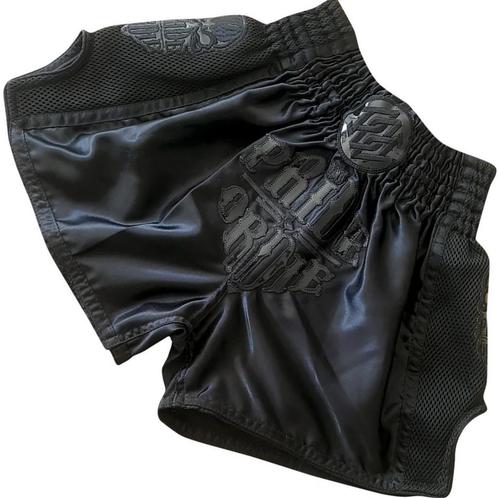 PrideorDie Muay Thai Shorts RECKLESS Full Black, Kleding | Heren, Sportkleding, Zwart, Maat 56/58 (XL), Nieuw, Vechtsport, Ophalen of Verzenden