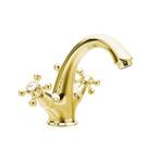 Wastafelmengkraan Sapho Antea 2-knop Uitloop 12 cm Goud, Ophalen of Verzenden, Nieuw, Kraan