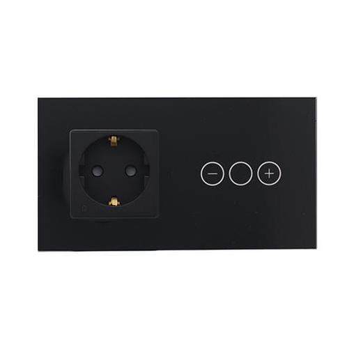Rome Touch zwart-glas LED dimmer en stopcontact co, Hobby en Vrije tijd, Elektronica-componenten, Ophalen of Verzenden