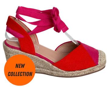 Suedine Orange Pink Sleehak Espadrilles beschikbaar voor biedingen