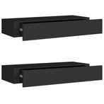 2x Zwarte Zwevende Plank met Lade | Tweedekansje, Huis en Inrichting, Kasten | Wandmeubels, Nieuw, Ophalen of Verzenden, Minder dan 150 cm