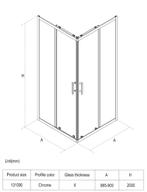 SALE - Krevo 90 x 90 -  Chroom - Douchecabine  -  Douchewand, Doe-het-zelf en Verbouw, Sanitair, Ophalen of Verzenden, Nieuw