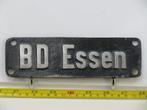 Lokschild BD Essen (Spoorwegen 1:1, grootspoor) (grootspoor), Verzamelen, Ophalen of Verzenden, Gebruikt, Overige typen