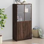 vidaXL buffetkast met deuren 68x37x142 cm bewerkt hout bruin, Minder dan 50 cm, Verzenden, Nieuw, Minder dan 100 cm