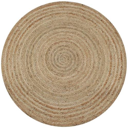 vidaXL Tapijt rond 150 cm gevlochten jute, Huis en Inrichting, Stoffering | Tapijten en Kleden, Beige, Nieuw, Verzenden