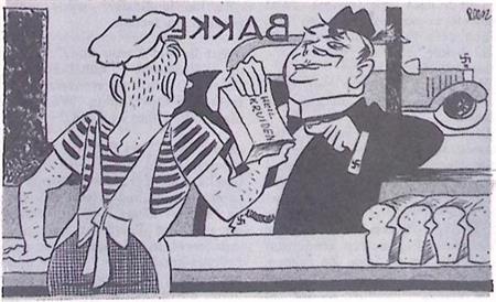 Mussert koopt kruiden op spotprent (lijst optie, Lithos), Antiek en Kunst, Kunst | Litho's en Zeefdrukken, Verzenden