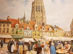 Florimond Van Acker (1858-1940) - Markt te Brugge, Antiek en Kunst, Kunst | Schilderijen | Klassiek