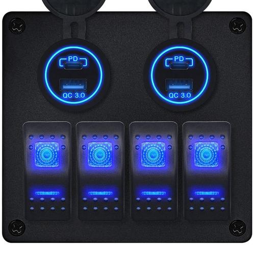 ProRide Schakelpaneel 12V voor Auto/Boot - USB/USB C, Auto-onderdelen, Dashboard en Schakelaars, Nieuw, Verzenden