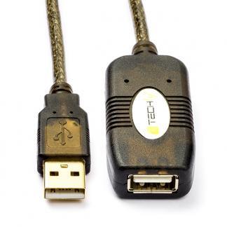 Actieve USB verlengkabel | 10 meter | USB 2.0, Computers en Software, Pc- en Netwerkkabels, Nieuw, Verzenden