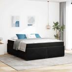 vidaXL Bedframe met matras Zwart 180 x 200 cm Fluweel, Huis en Inrichting, Slaapkamer | Bedden, Verzenden, Nieuw, Zwart, Stof