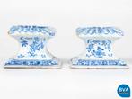 Online veiling: Paar Delfts blauwe zoutvaten - 19e eeuw|